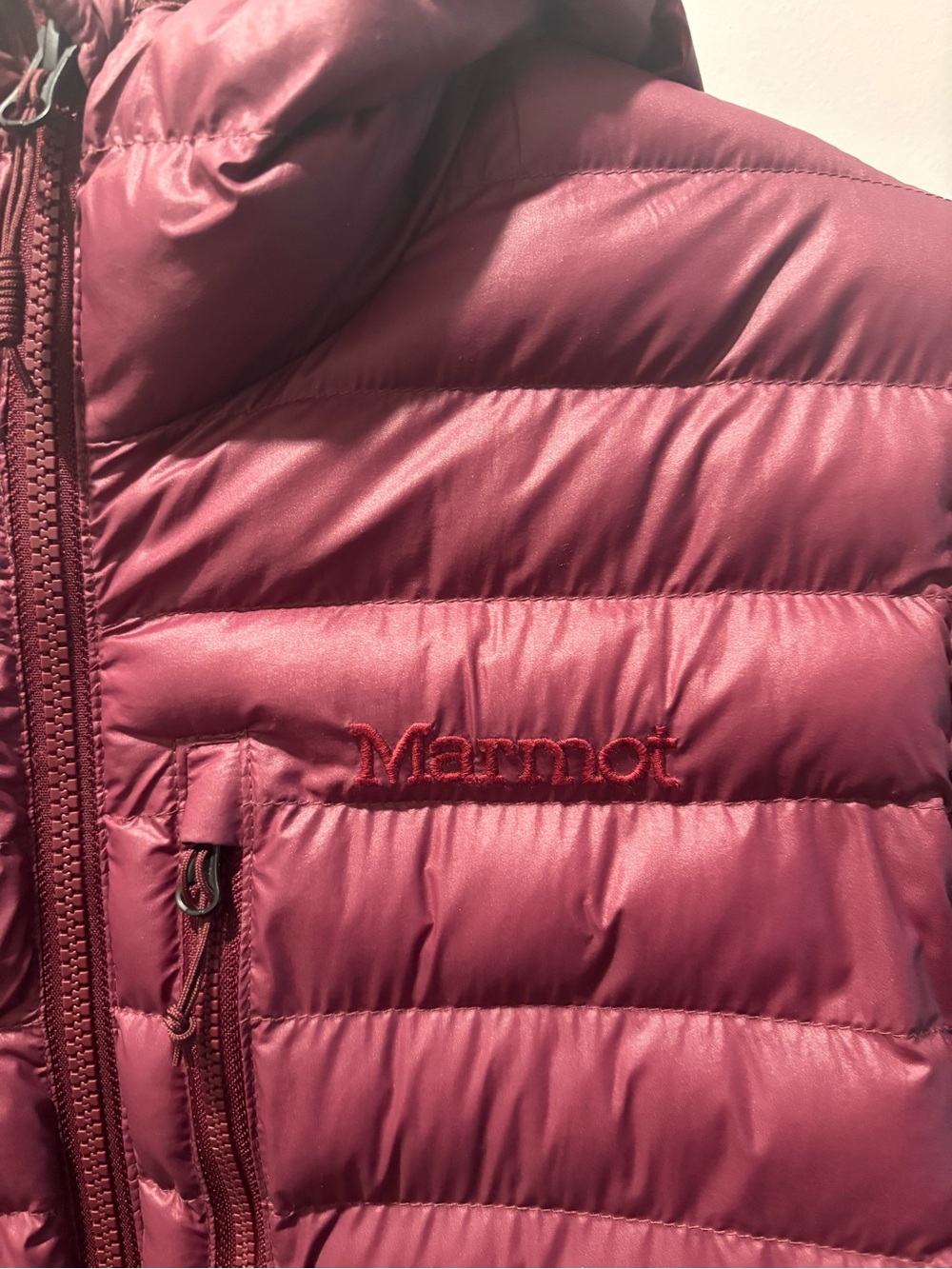 Marmot Women's Long Hooded Puffer Coat - Wine - Picture 2 of 3